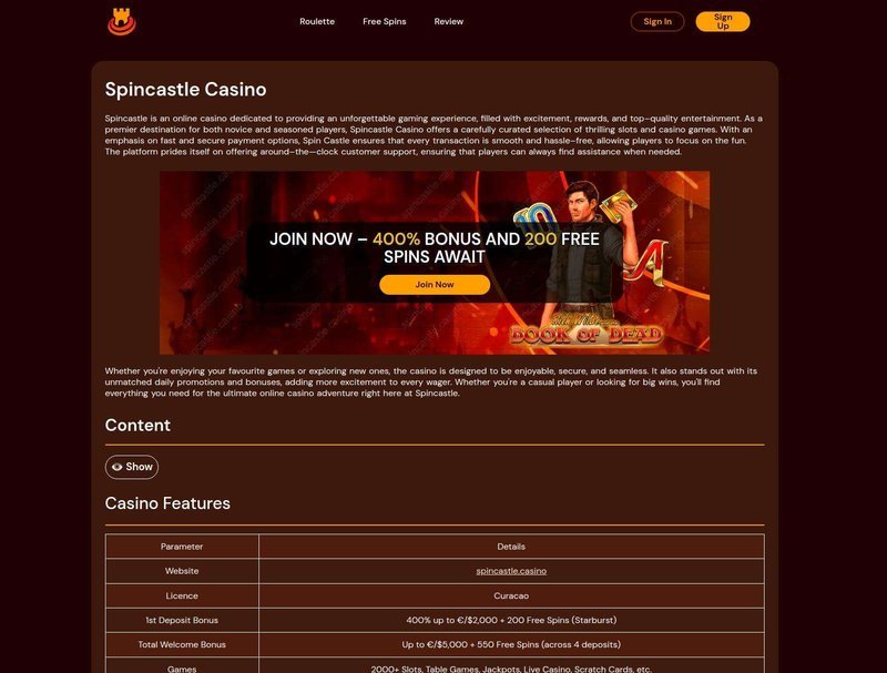 Spin Castle Casino: Experience Thrilling Spins and Big Wins in UK spinscastle casino spincastle.jpg